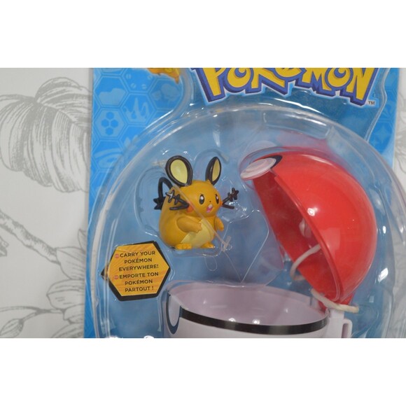 Pokemon Dedenne and Poke Ball Action Figure Set With Carry Clip New - Picture 2 of 4